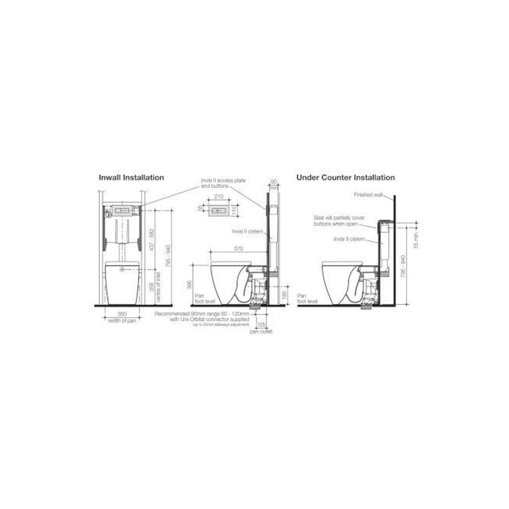 Caroma Urbane Invisi Series II Wall Faced Toilet Suite gallery detail image