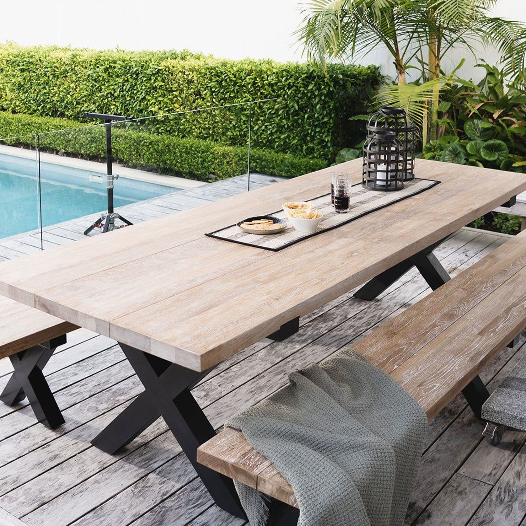 Fortico X-leg Teak Table 280cm gallery detail image