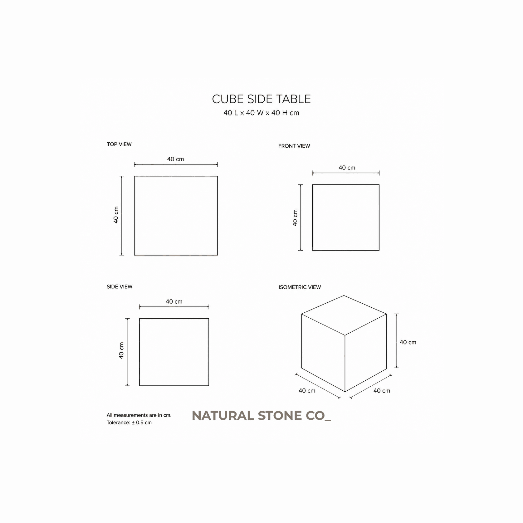 Cube Side Table - Rosso Levanto Marble gallery detail image