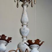 Italian Painted Wood & Iron Chandelier gallery detail image