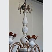 Italian Painted Wood & Iron Chandelier gallery detail image