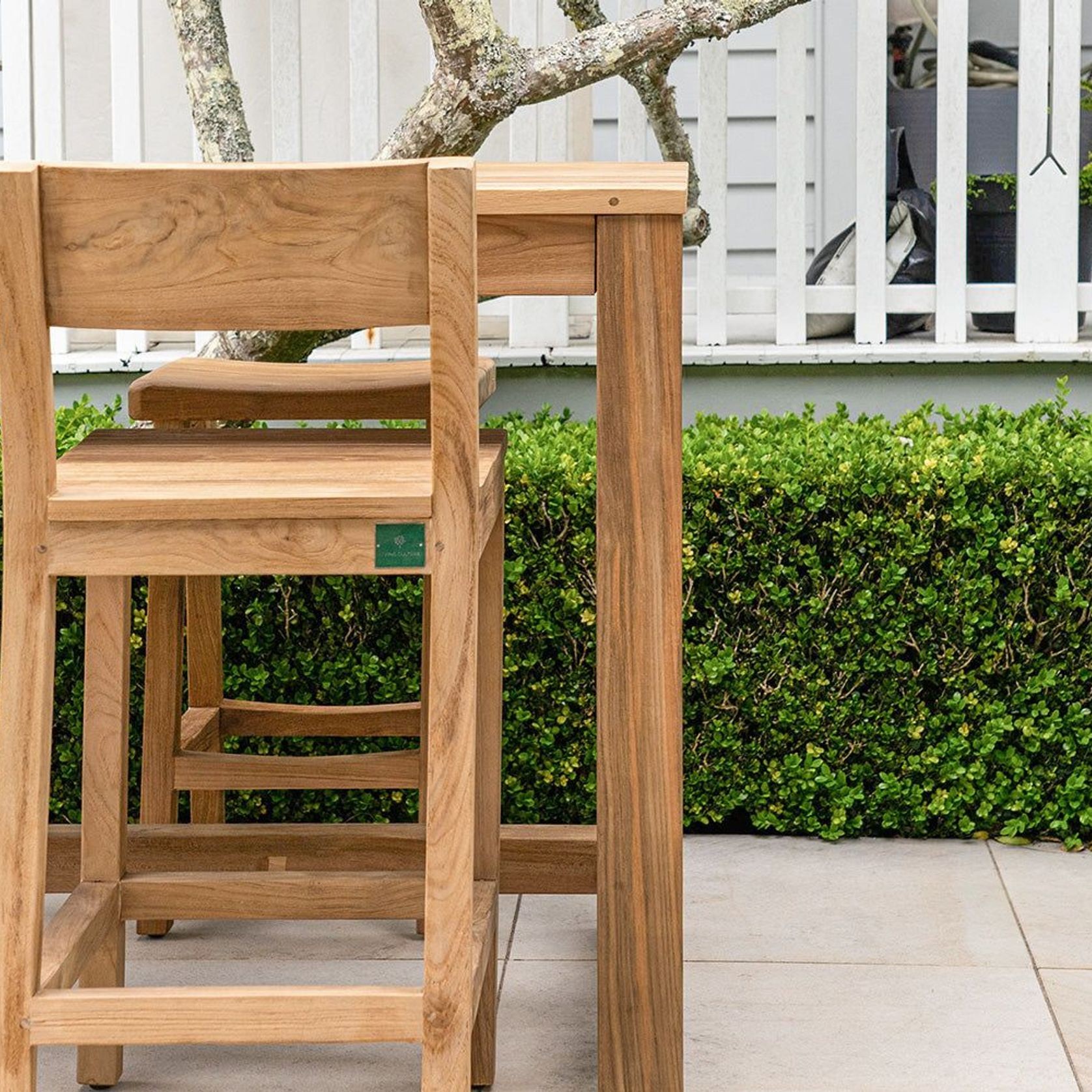 Teak Outdoor Counter Height Chair gallery detail image