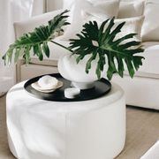 'Rio' Ottoman / Cream Leather gallery detail image