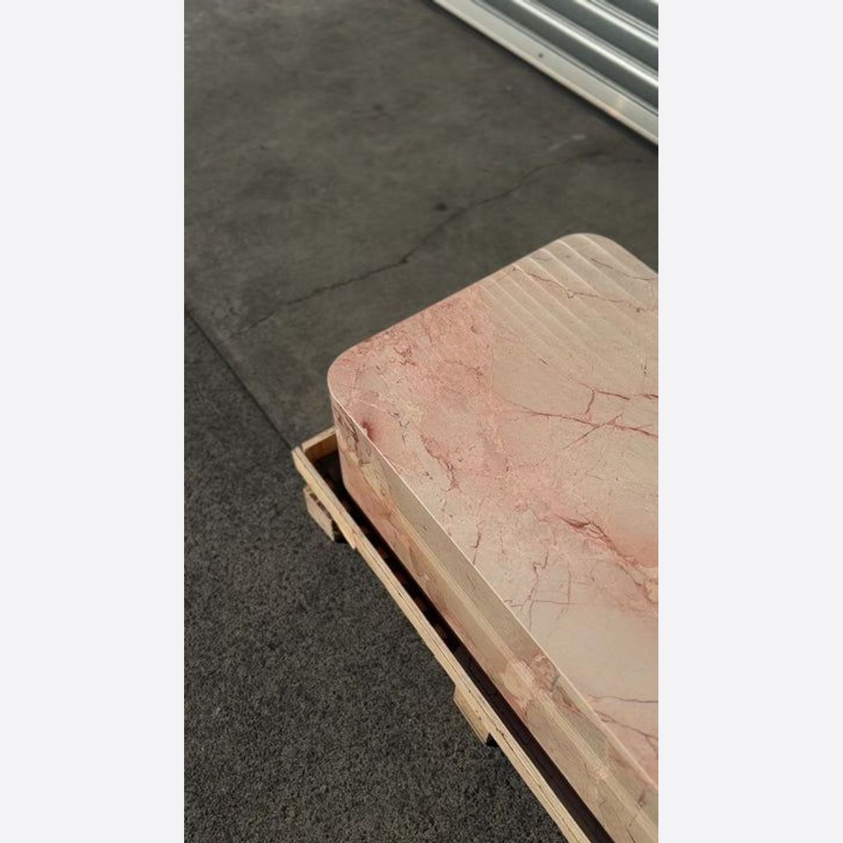 Crescent Corner Coffee Table - Pearl Pink Blush Marble | Natural Stone Co. gallery detail image
