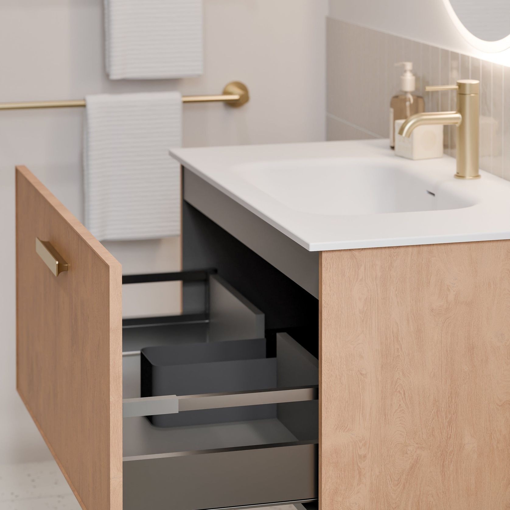 Lineare 900 Vanity | 1 Drawer | Inset Basin gallery detail image