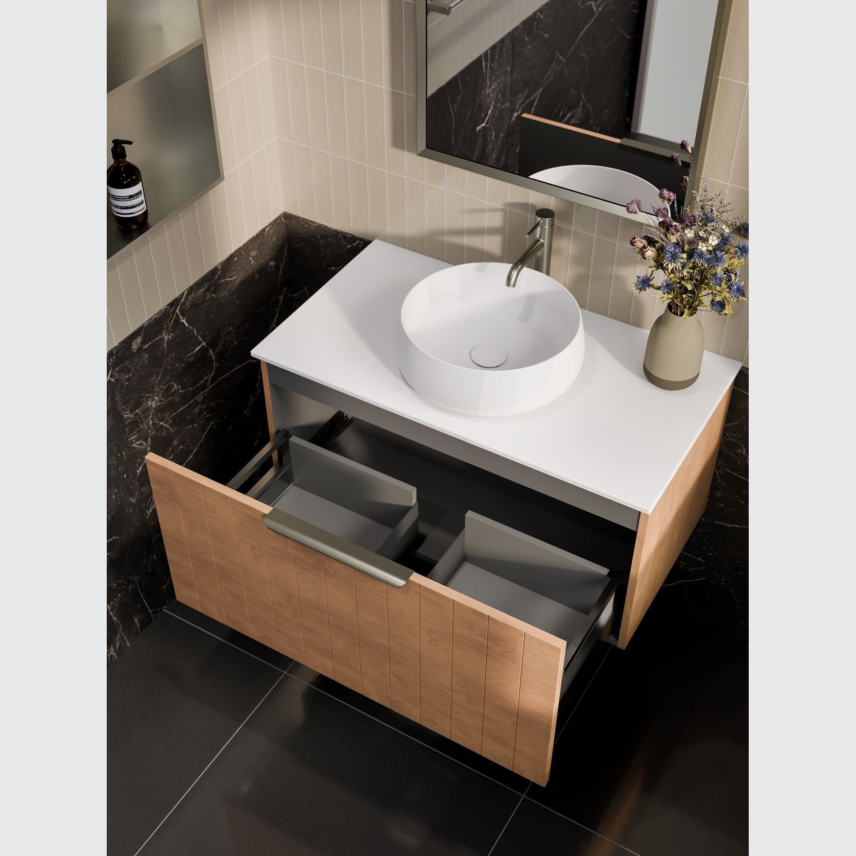 Lineare 900 Coastal Single Drawer Vanity gallery detail image