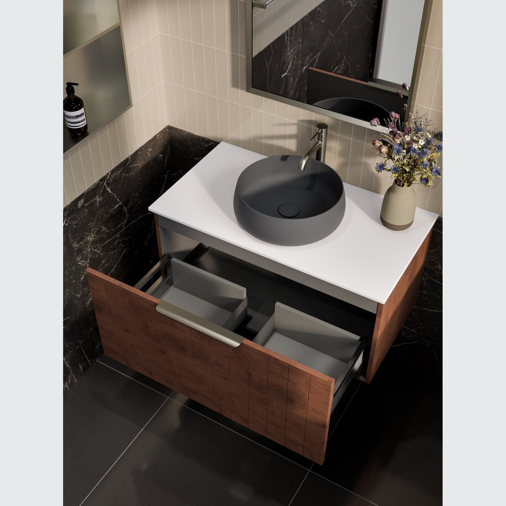 Lineare 900 Coastal Single Drawer Vanity gallery detail image