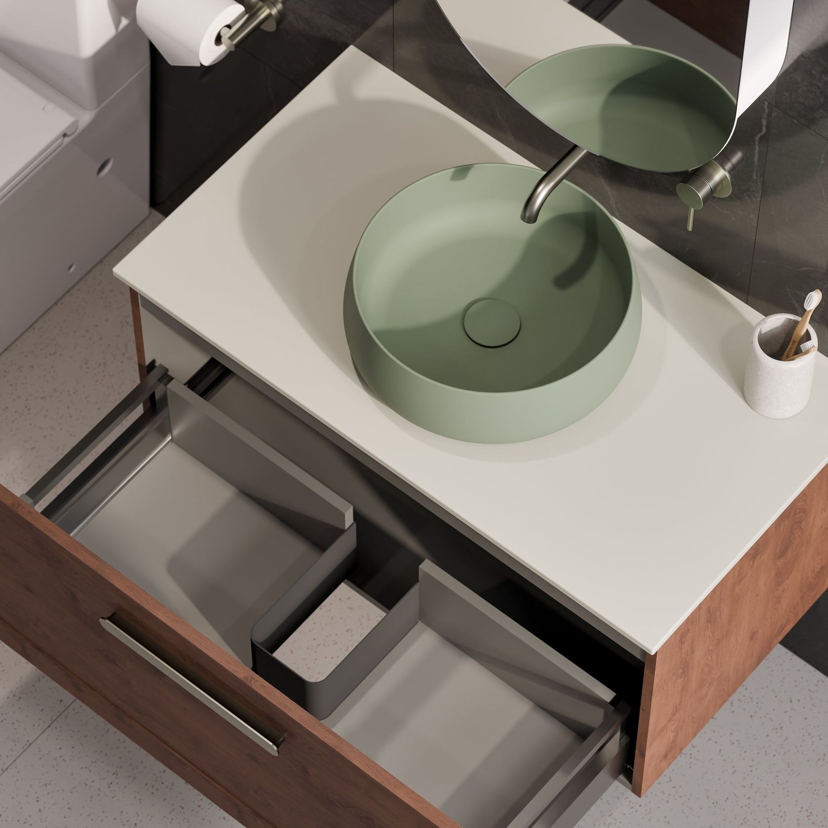 Lineare 900 Vanity | 1 Drawer | Inset Basin gallery detail image