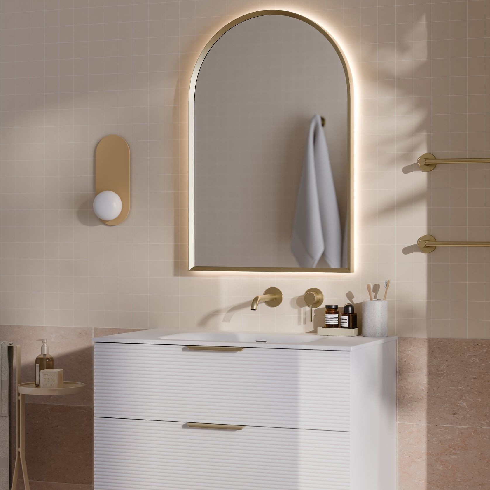 Lineare 900 Vanity | 2 Drawer | Inset Basin gallery detail image