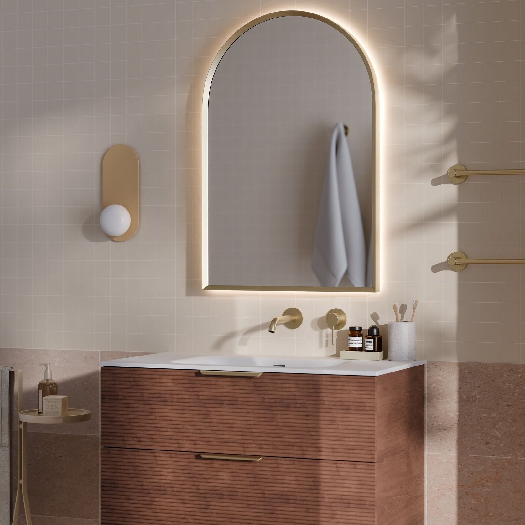 Lineare 900 Vanity | 2 Drawer | Inset Basin gallery detail image