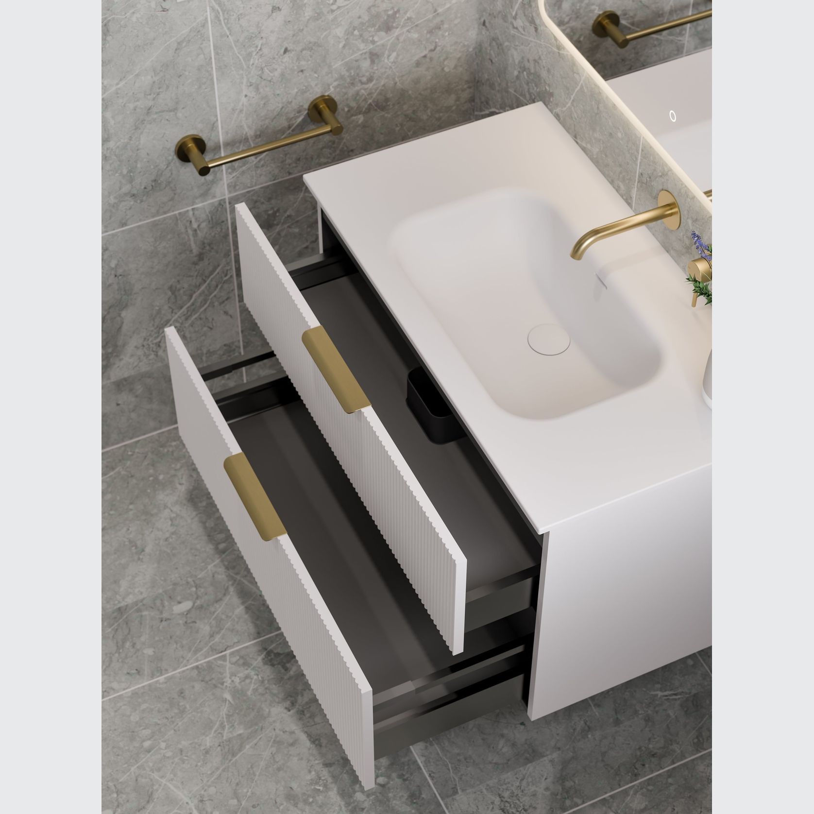 Lineare 900 Pillar 2 Drawer Vanity gallery detail image