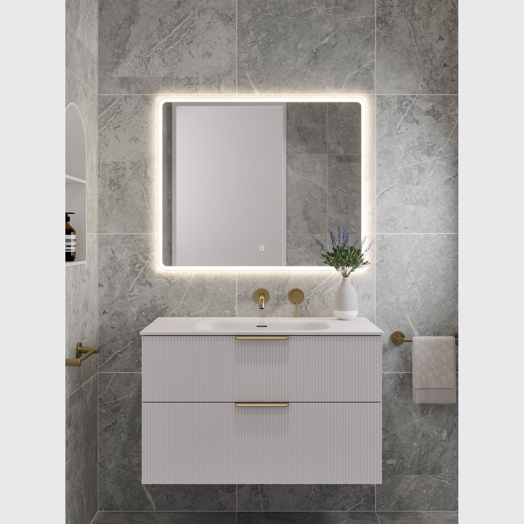 Lineare 900 Pillar 2 Drawer Vanity gallery detail image