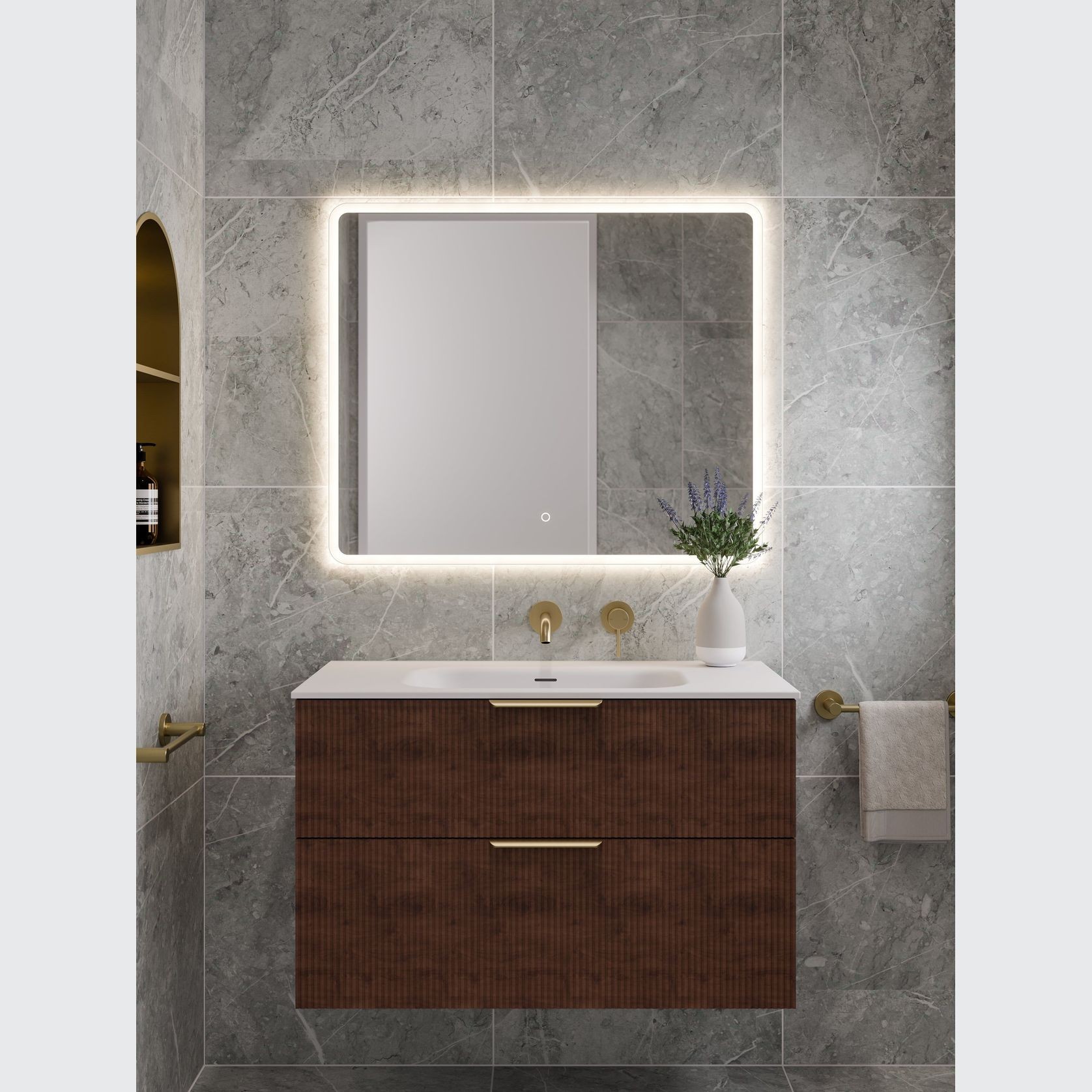 Lineare 900 Pillar 2 Drawer Vanity gallery detail image