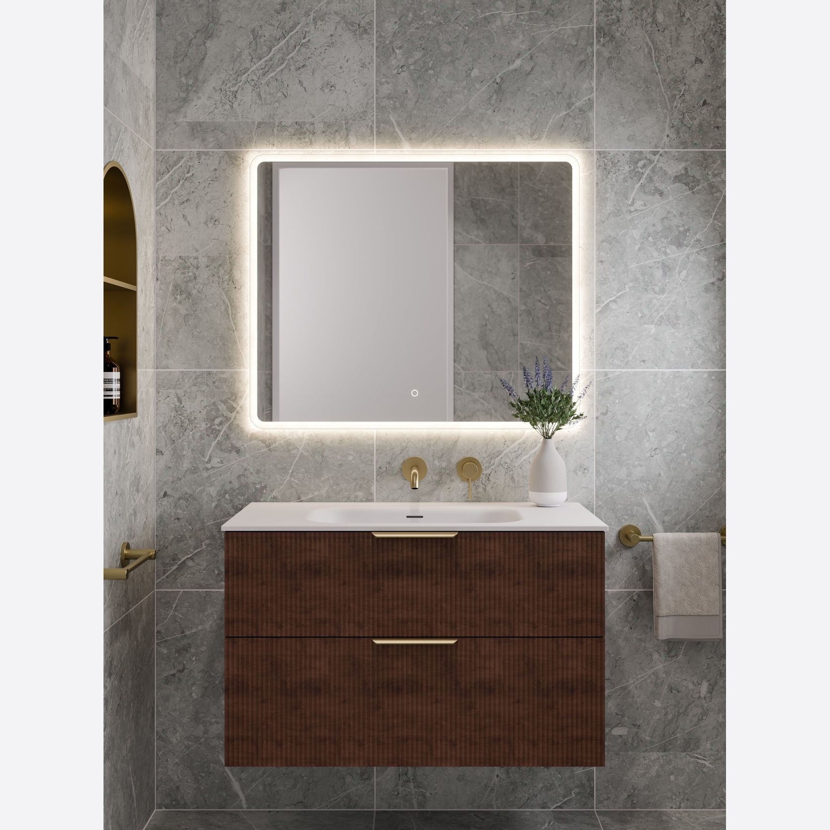 Lineare 900 Pillar 2 Drawer Vanity gallery detail image
