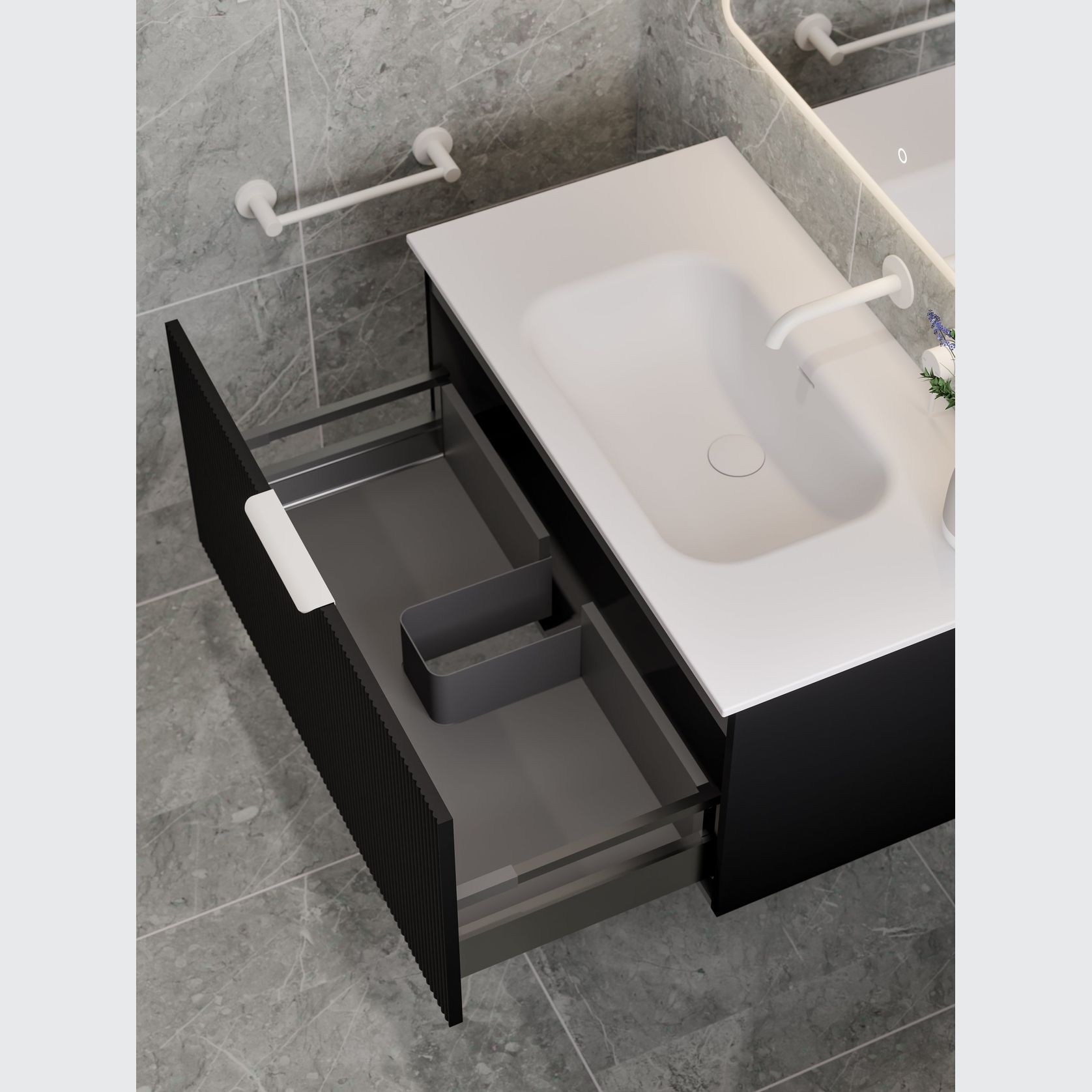 Lineare 900 Pillar Single Drawer Vanity gallery detail image