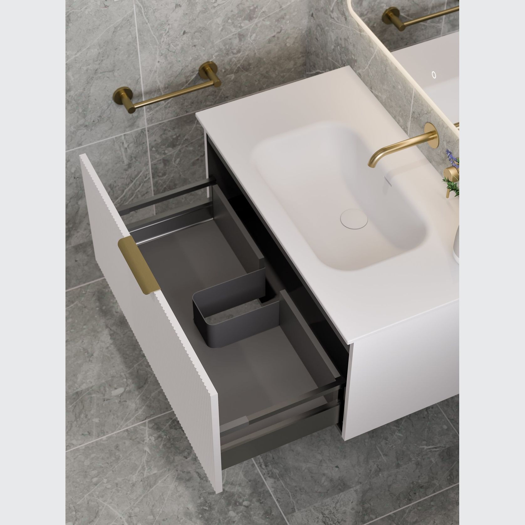 Lineare 900 Pillar Single Drawer Vanity gallery detail image