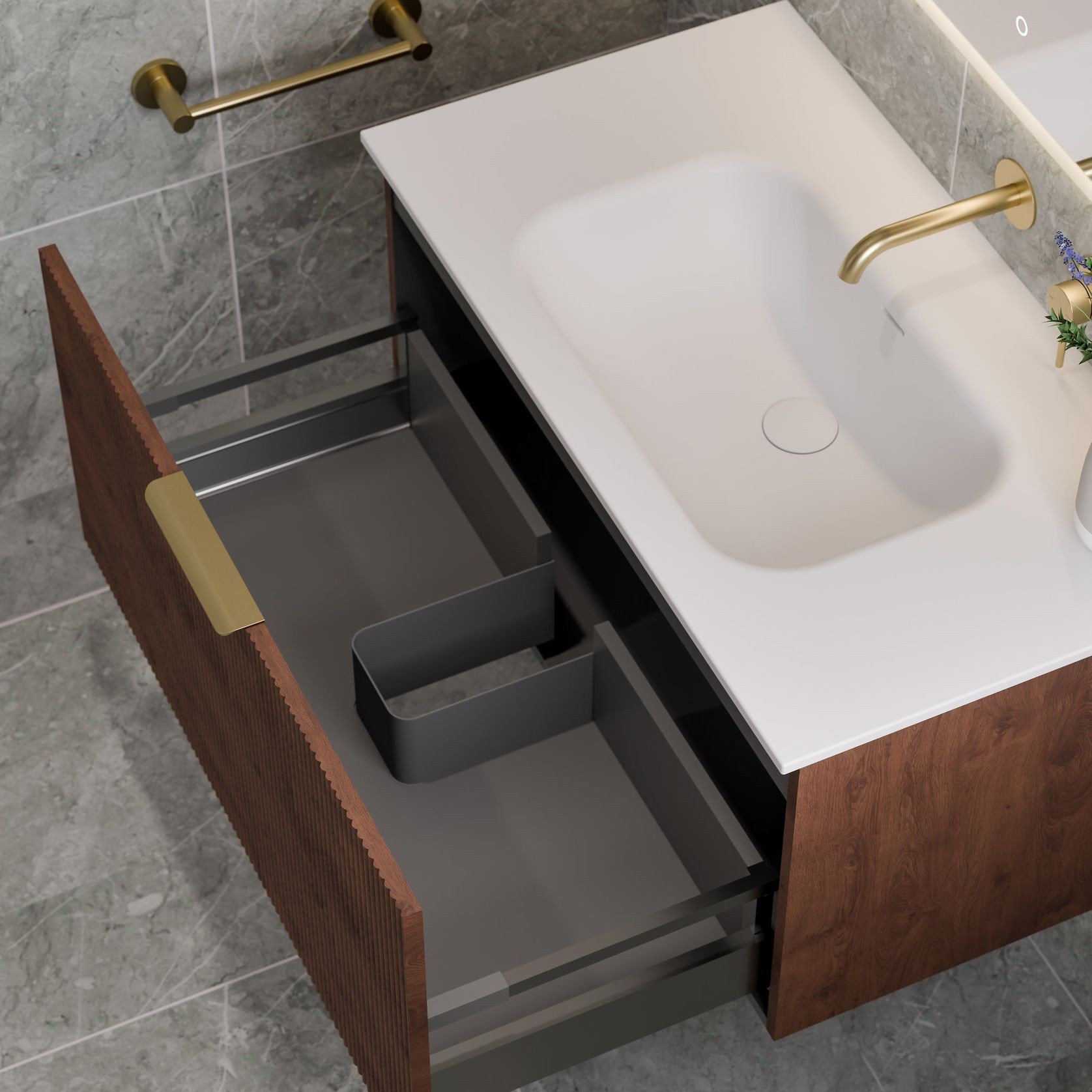 Lineare 900 Pillar Single Drawer Vanity gallery detail image