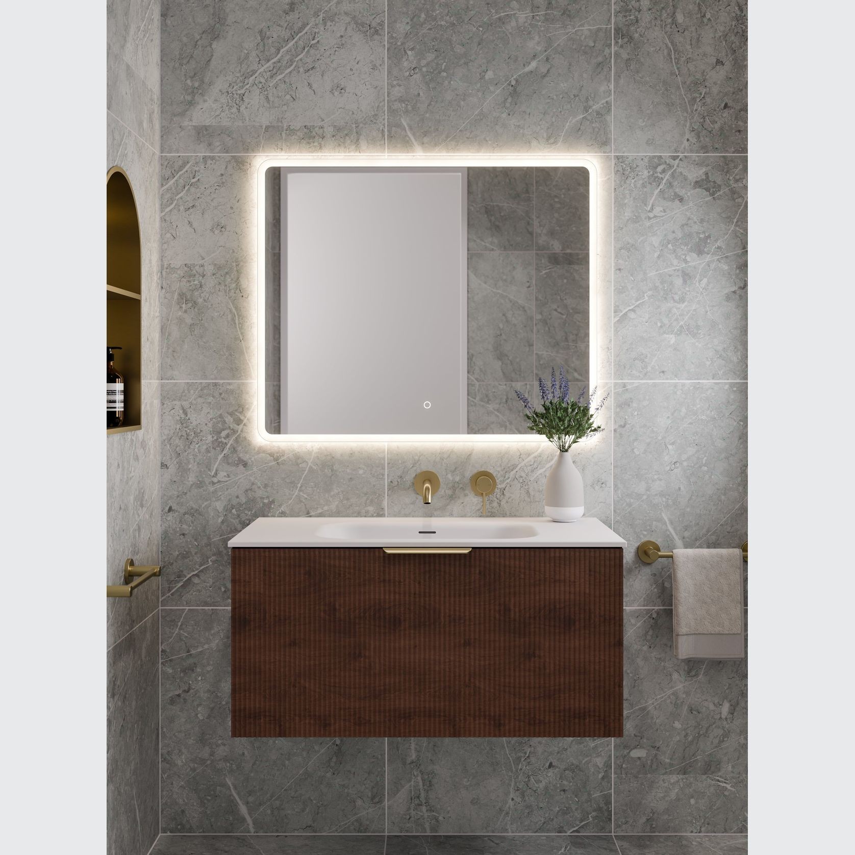 Lineare 900 Pillar Single Drawer Vanity gallery detail image