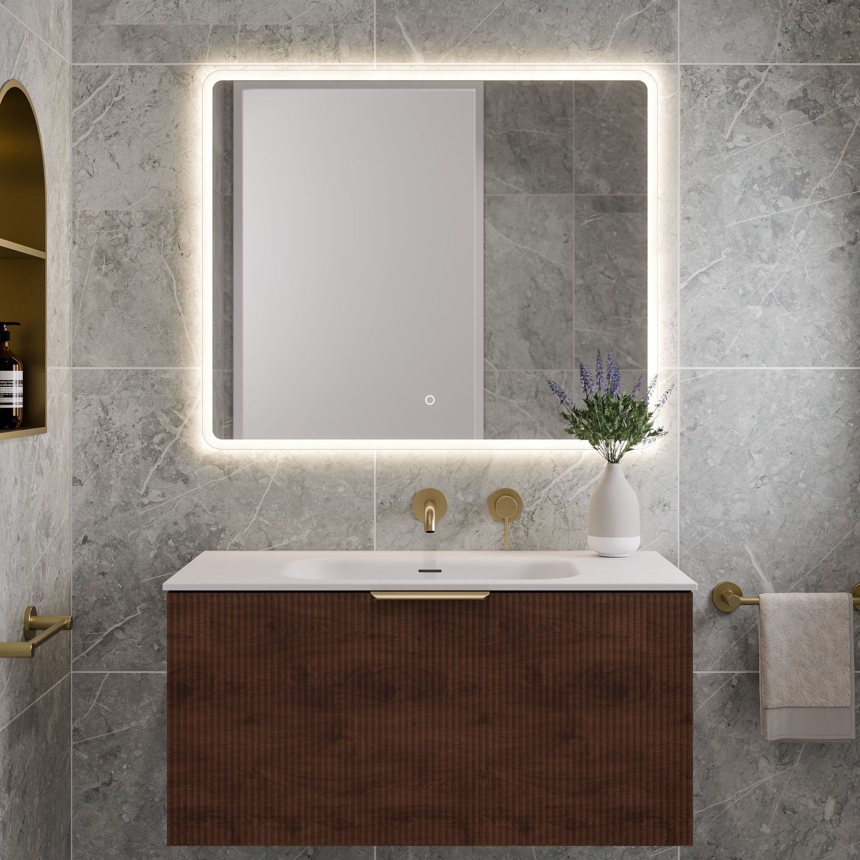Lineare 900 Pillar Single Drawer Vanity gallery detail image
