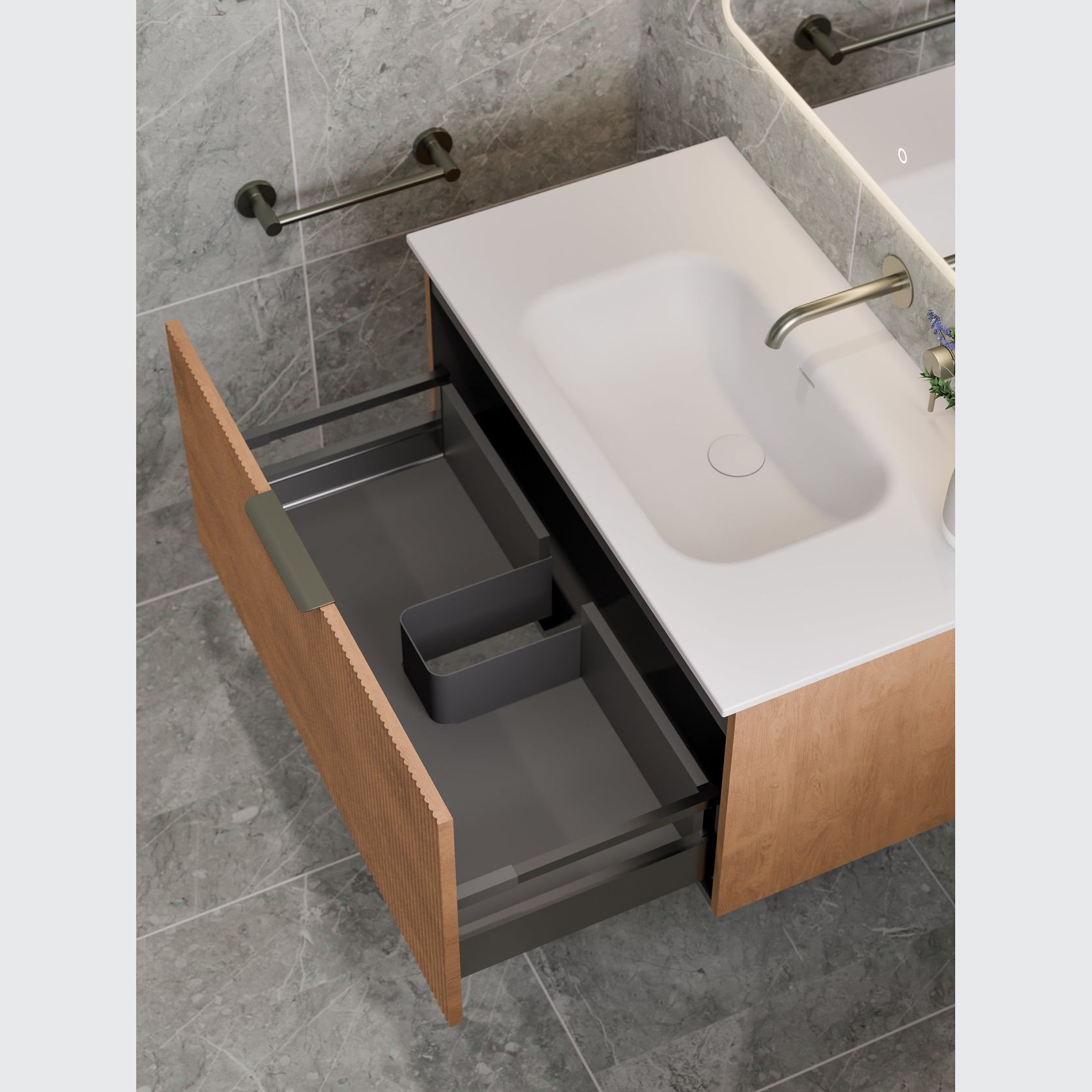Lineare 900 Pillar Single Drawer Vanity gallery detail image