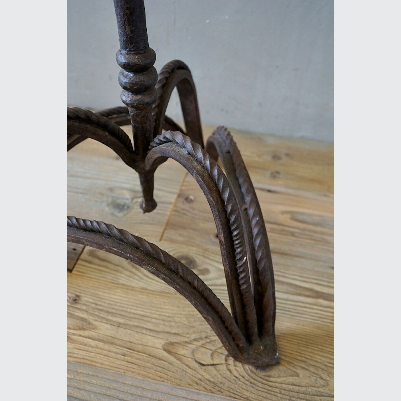 Large French Wrought-Iron Candlestick gallery detail image