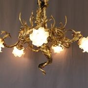 Antique Gilt Bronze Chandelier In Louis XV Style gallery detail image