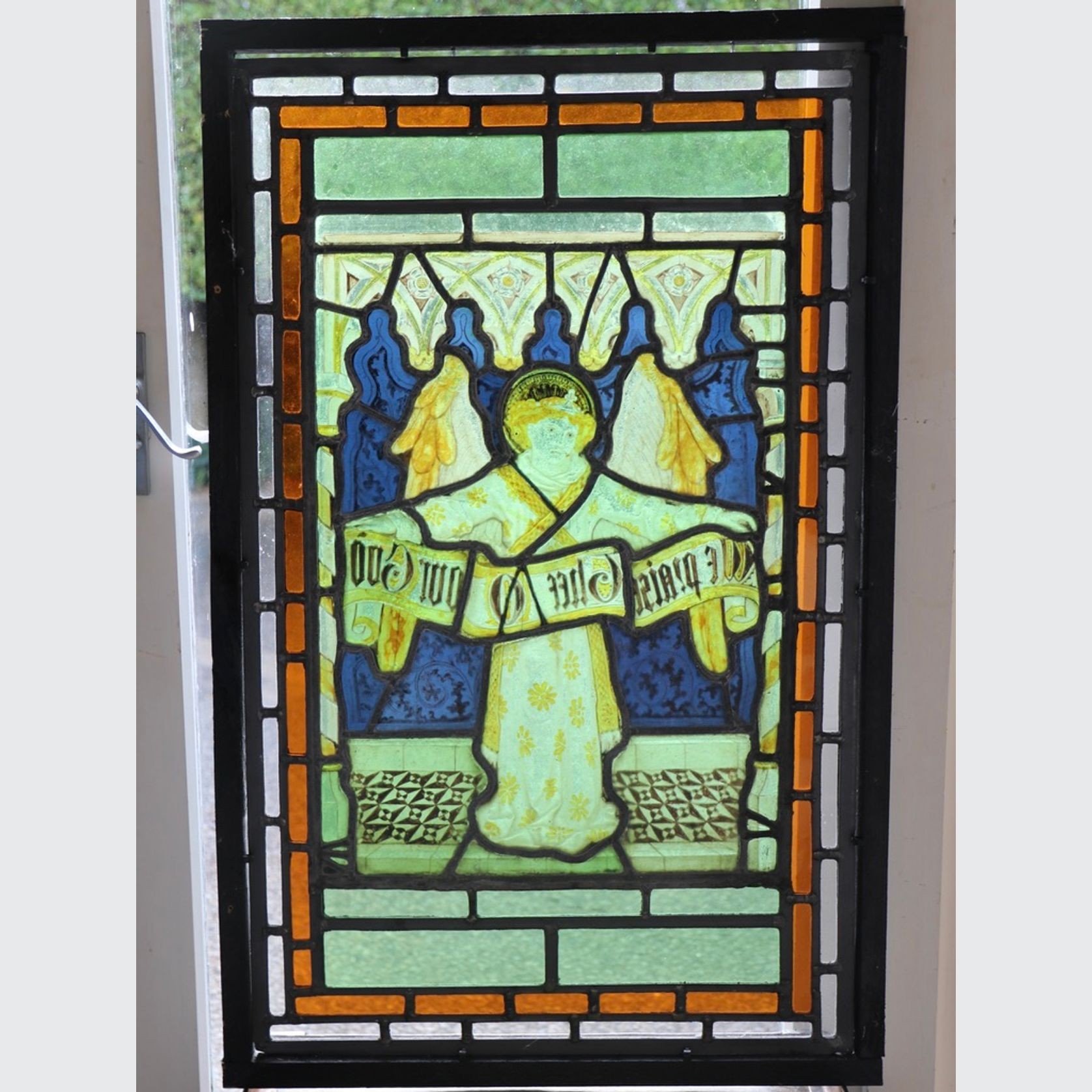 19th Century Painted Stained Glass Panel gallery detail image