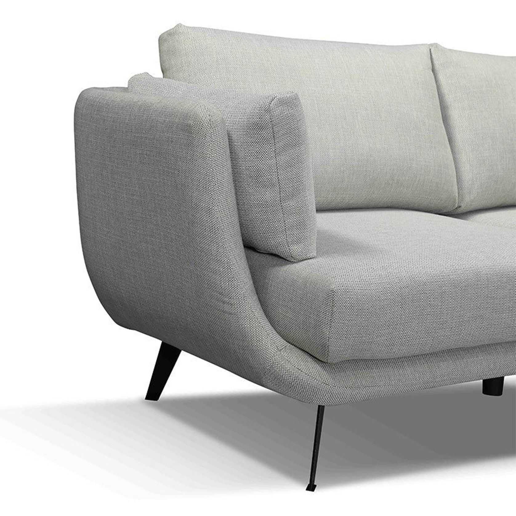 RANNI 3 Seater Sofa With Right Chaise - Warm Grey gallery detail image