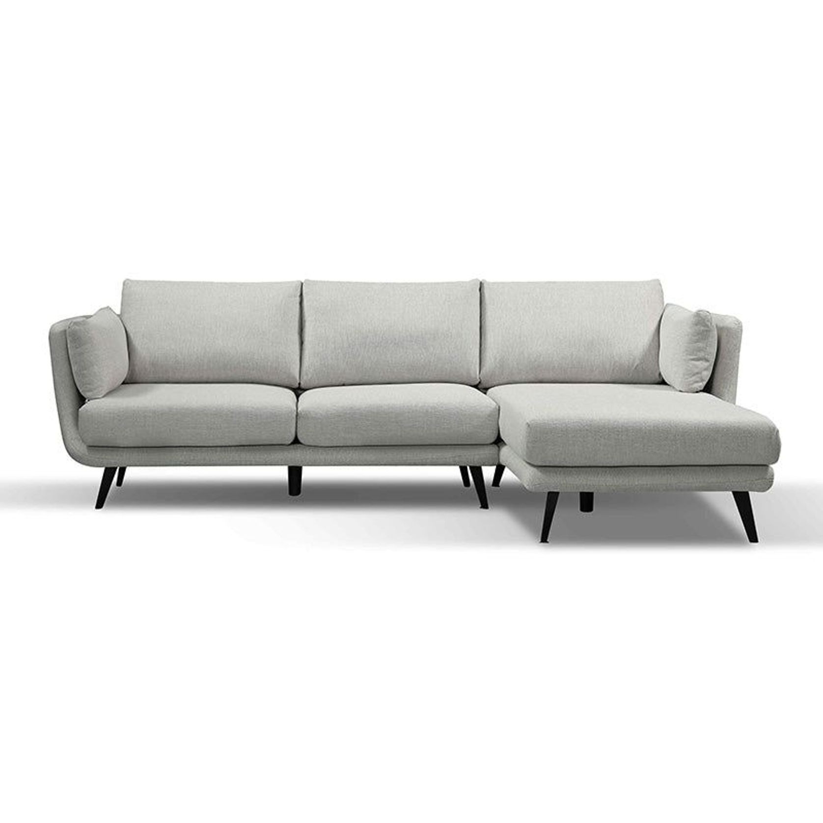 RANNI 3 Seater Sofa With Right Chaise - Warm Grey gallery detail image