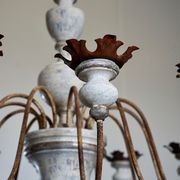 Italian Painted Wood & Iron Chandelier gallery detail image