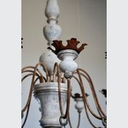 Italian Painted Wood & Iron Chandelier gallery detail image