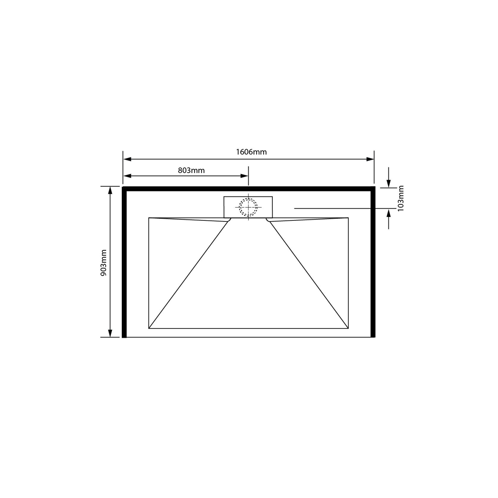 Pinnacle Alcove Tray 900x1600x900 gallery detail image