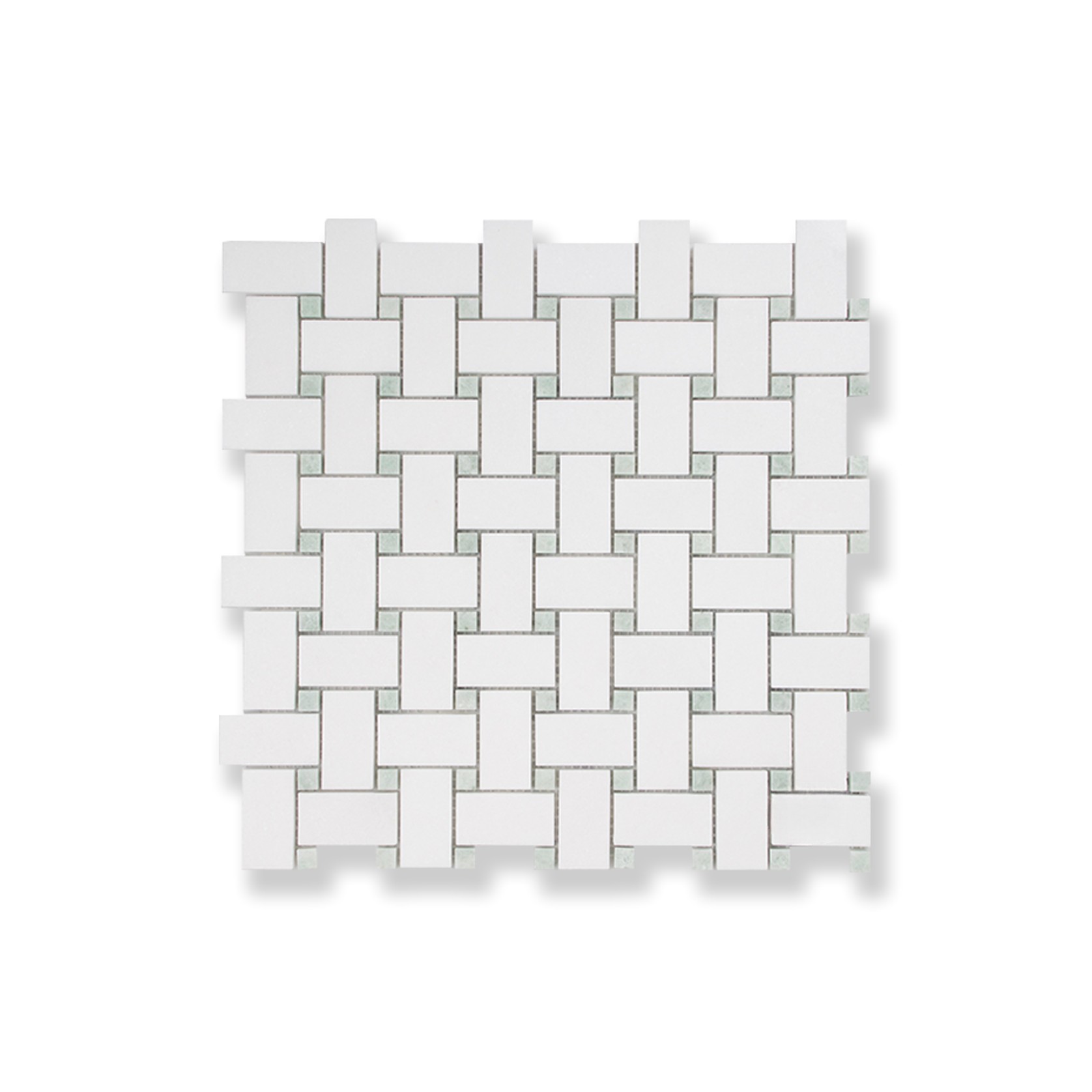 Basketweave Thassos & Ming Dots gallery detail image