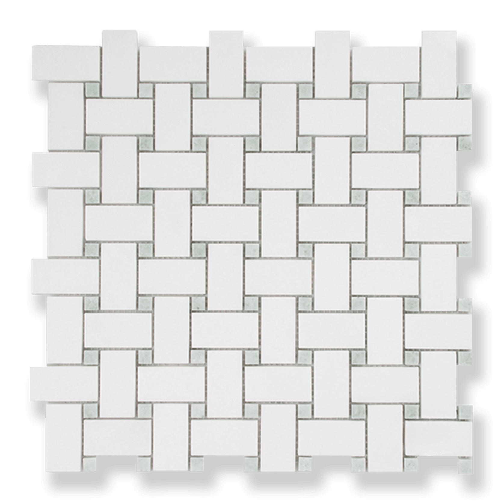 Basketweave Thassos & Ming Dots gallery detail image