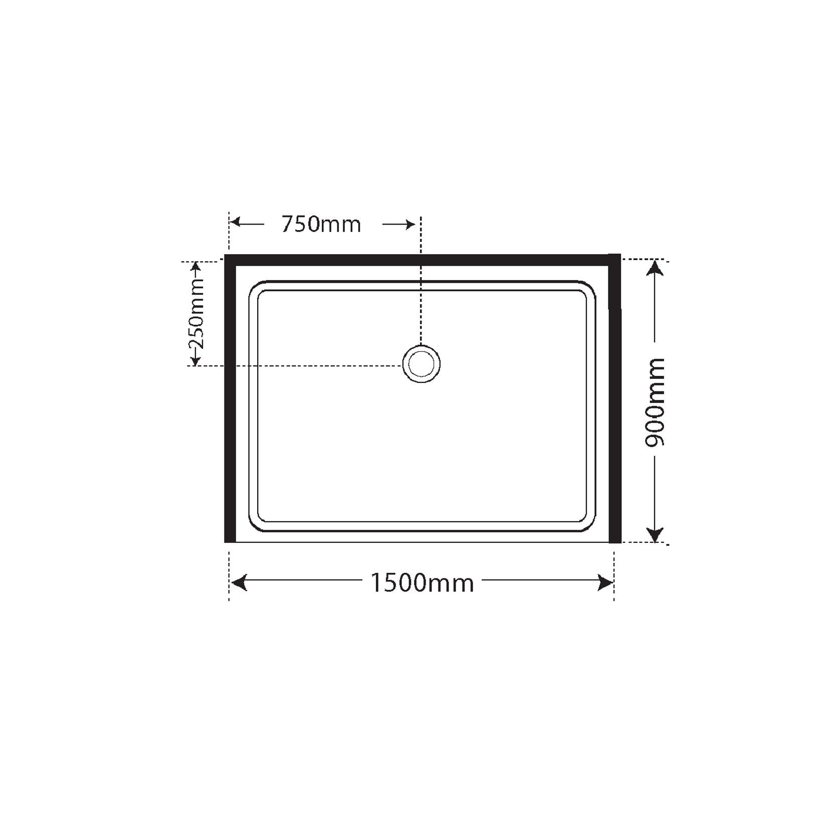 Premier Frameless Alcove Sliding Door Shower 900x1500x900 gallery detail image