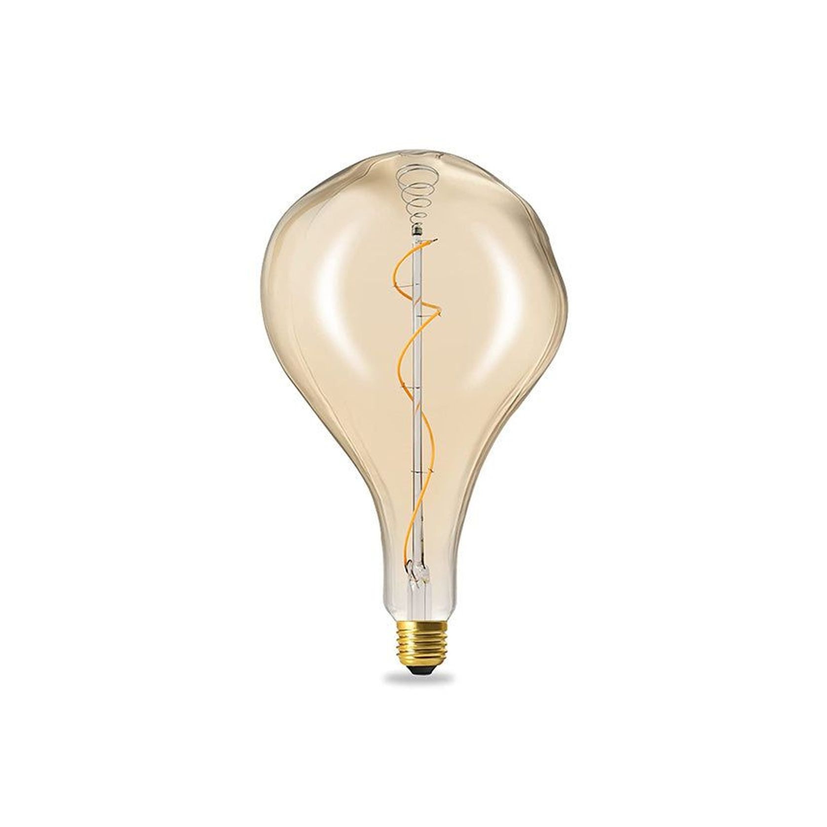 A165 Organic Shape Amber glass E27 Light Bulb gallery detail image