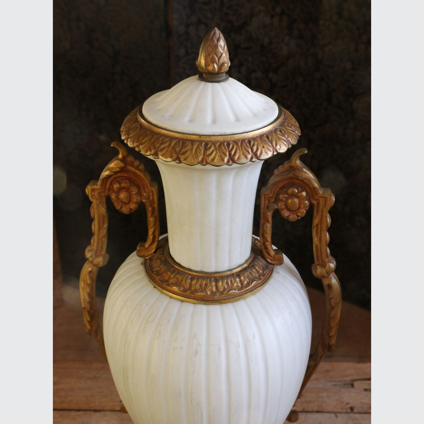 Pair of Louis XVI Style Lidded Earthenware Vases gallery detail image