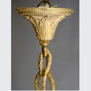 Val St Lambert Lantern in Brass and Satin Cut Glass gallery detail image