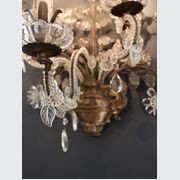 Brass And Crystal Sconces In the Style Of Maison Baguès gallery detail image