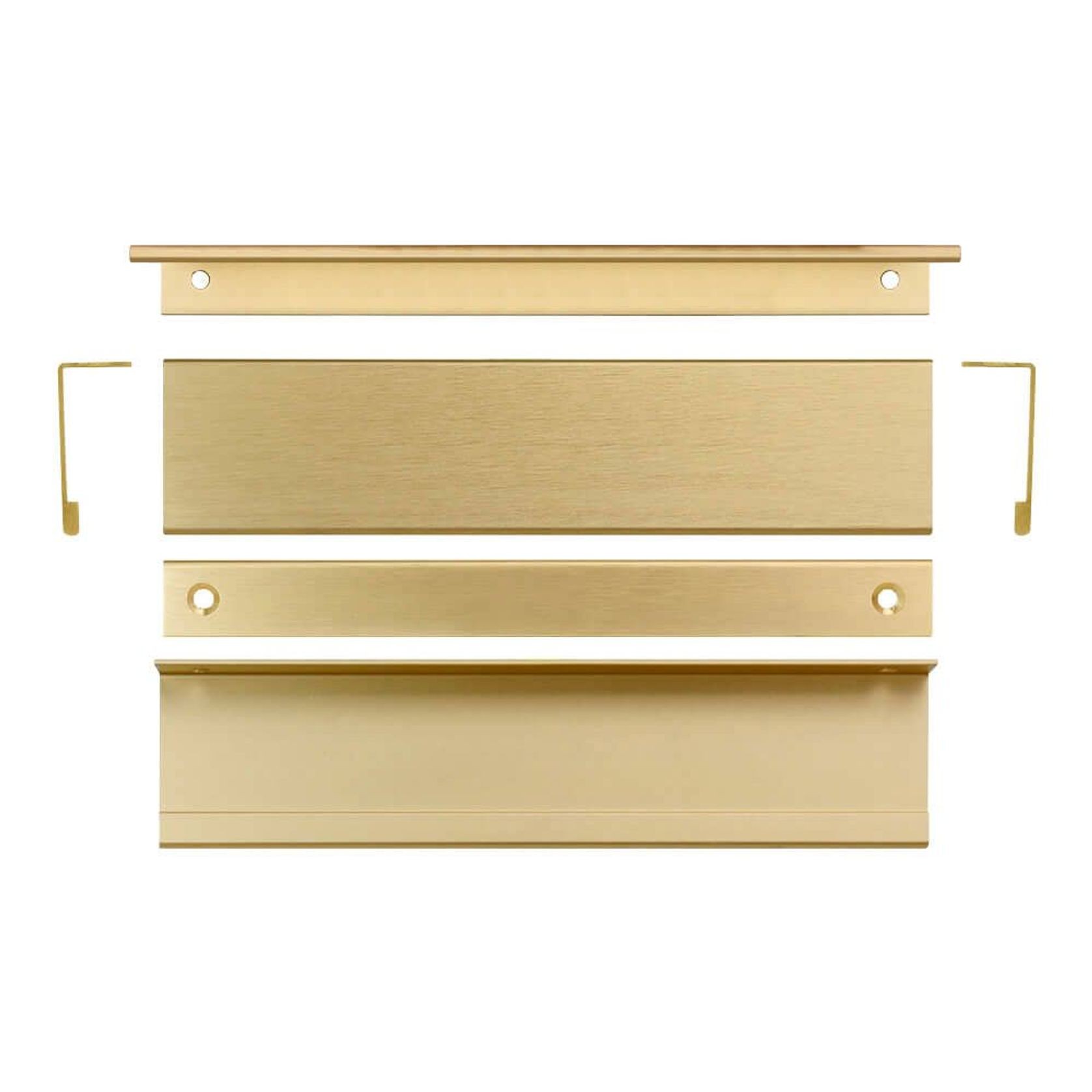 KT&CO Kitchen finger lip pull handle brass Lucky bay gallery detail image