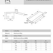 KT&CO Kitchen finger lip pull handle brass Lucky bay gallery detail image