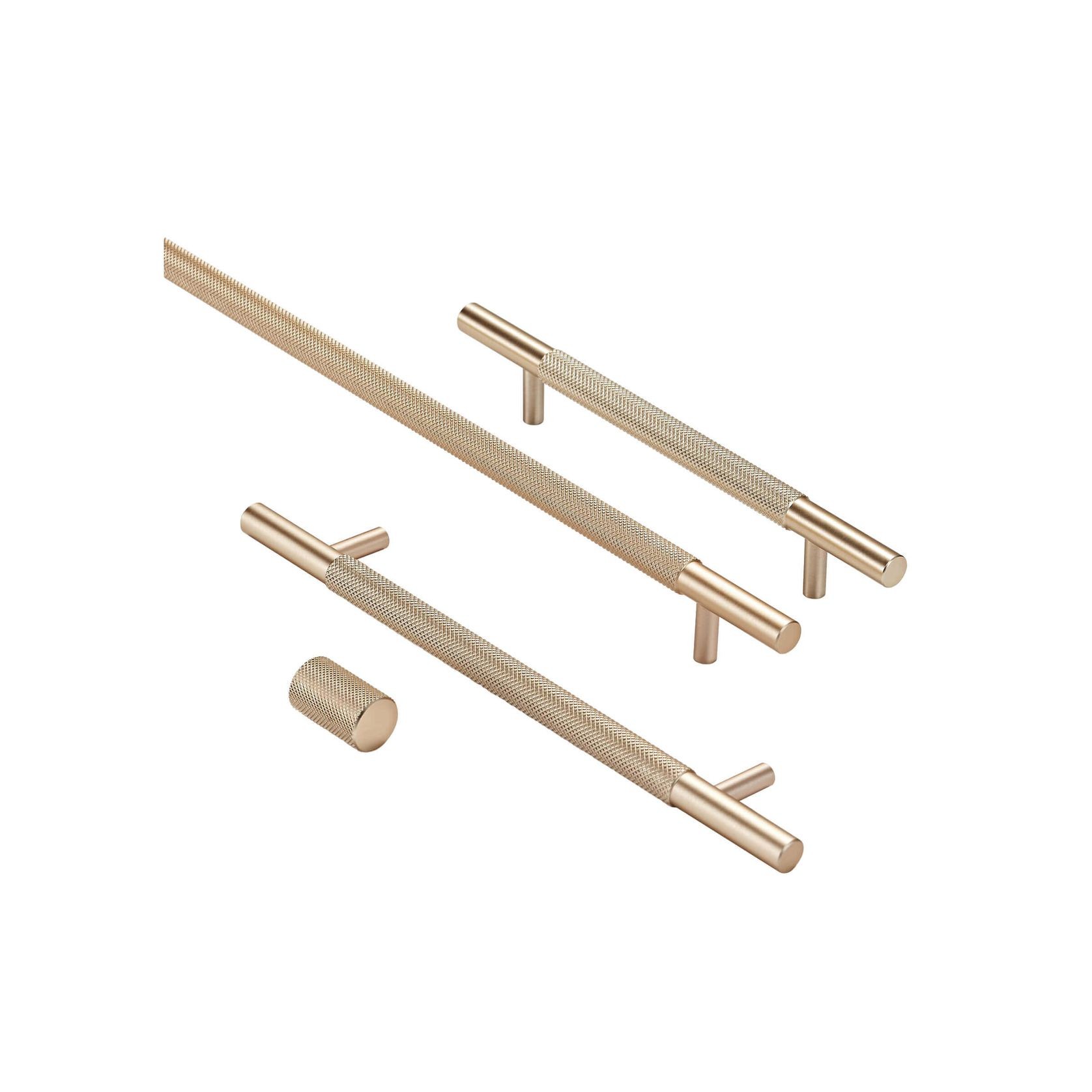 KT&CO Kitchen handles Knurled Bondi matt black / satin nickel / dark brushed brass/ champagne gallery detail image