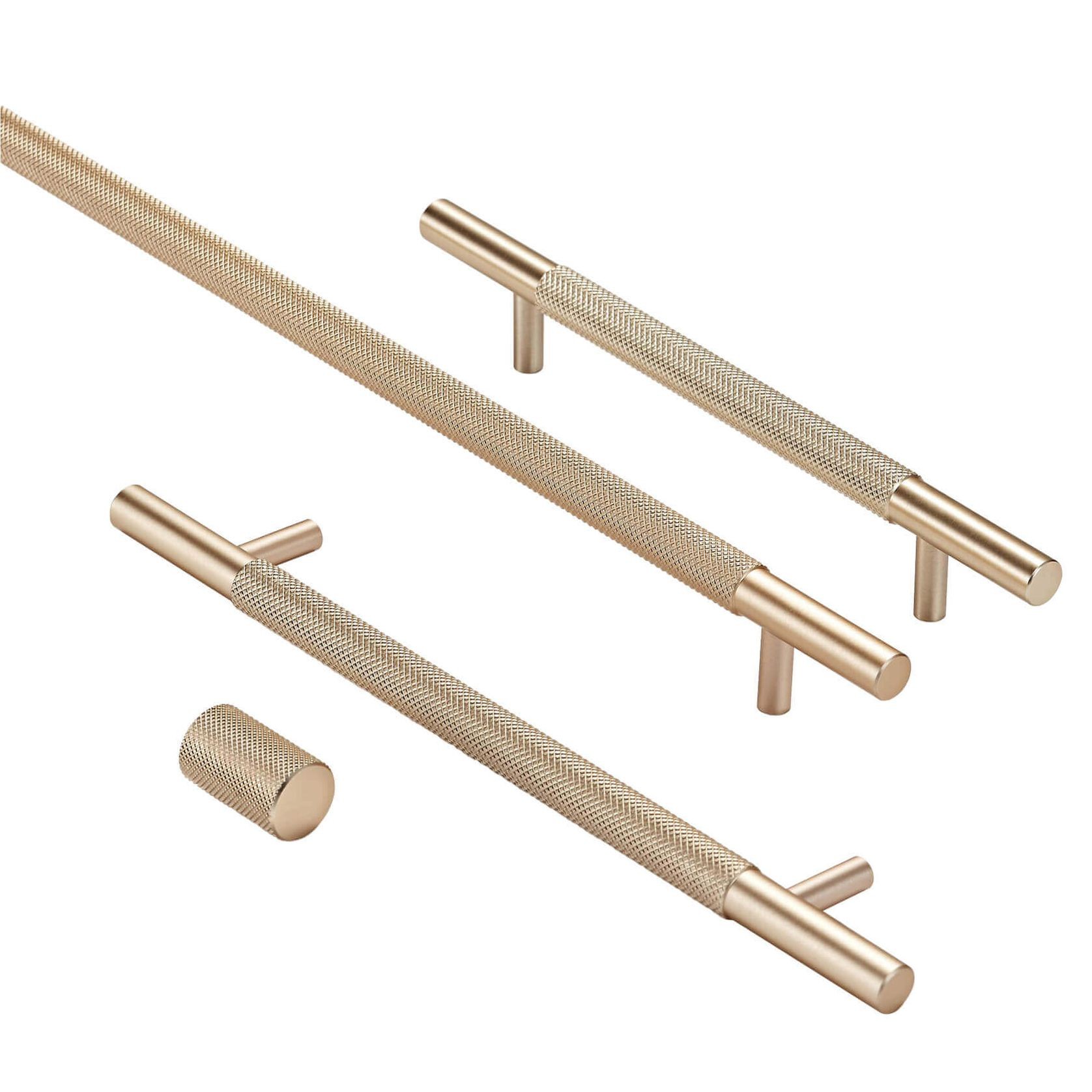 KT&CO Kitchen handles Knurled Bondi matt black / satin nickel / dark brushed brass/ champagne gallery detail image
