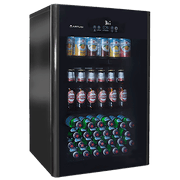 Artusi 100L Freestanding Bar Fridge/ Beverage Centre - Black Glass Door gallery detail image