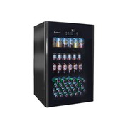 Artusi 100L Freestanding Bar Fridge/ Beverage Centre - Black Glass Door gallery detail image