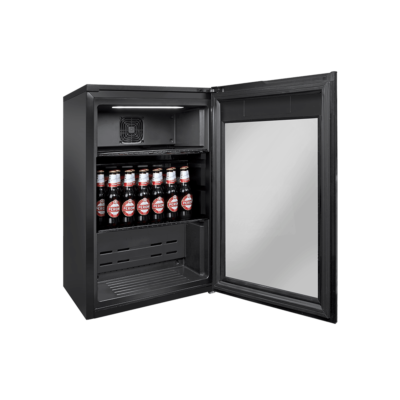 Artusi 100L Freestanding Bar Fridge/ Beverage Centre - Black Glass Door gallery detail image