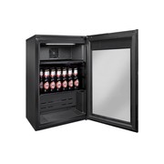 Artusi 100L Freestanding Bar Fridge/ Beverage Centre - Black Glass Door gallery detail image