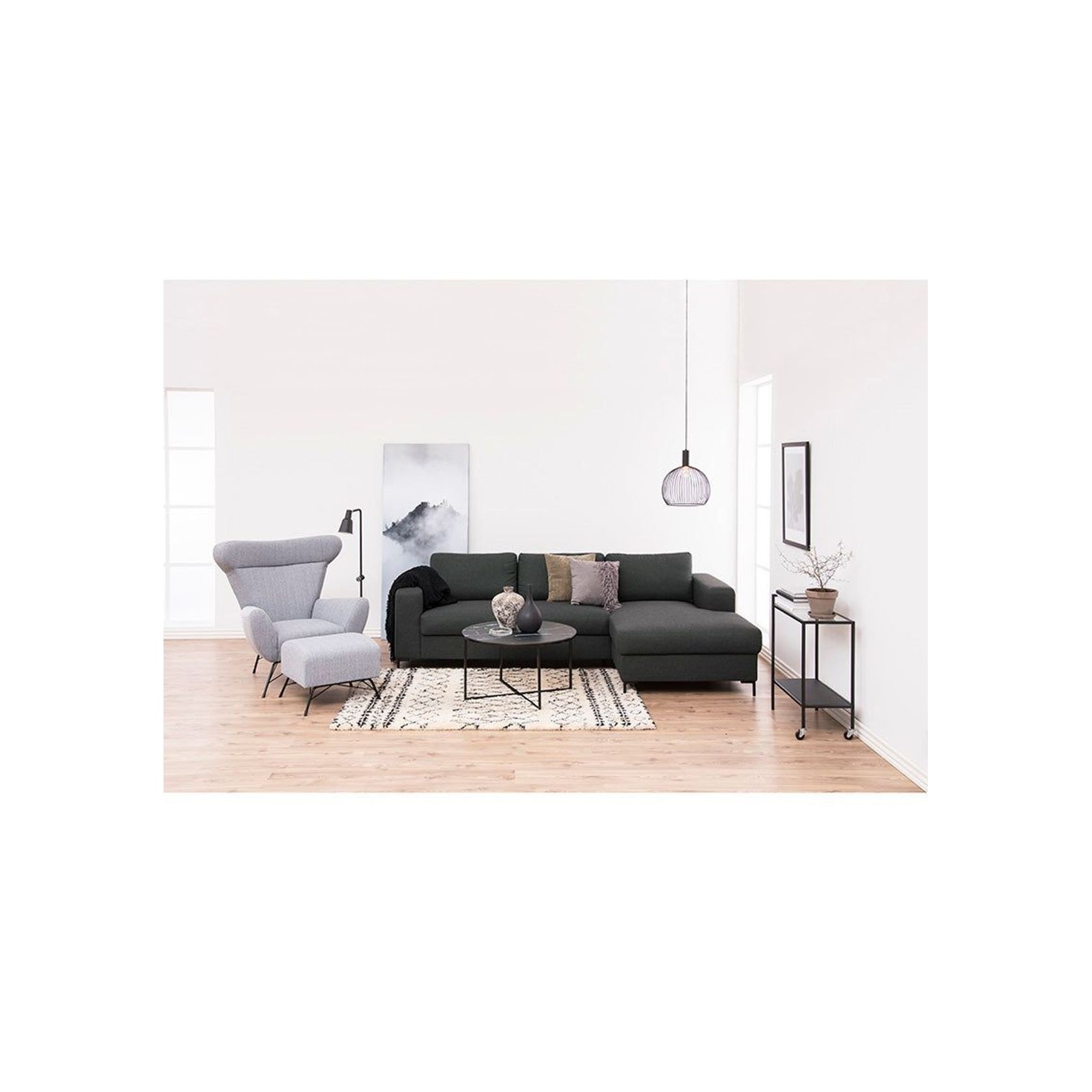 KOLINA Marble Glass Round Coffee Table 80cm - Black gallery detail image