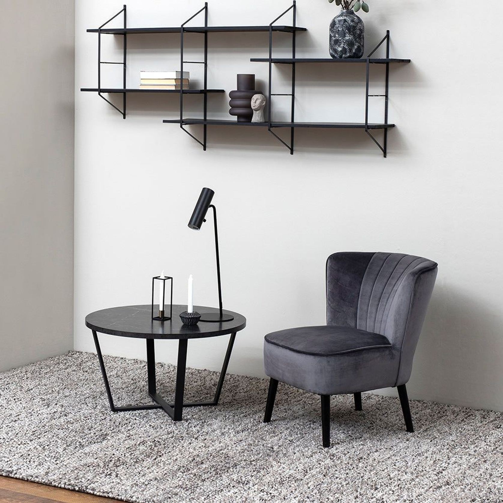 LOTTA Round Coffee Table 77cm - Black gallery detail image