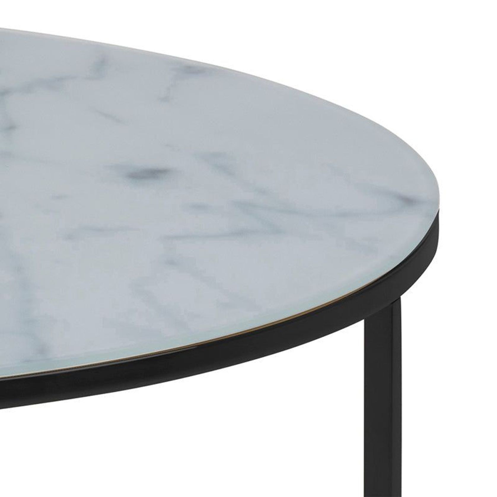 KOLINA Glass Marble Round Coffee Table 80cm - White gallery detail image